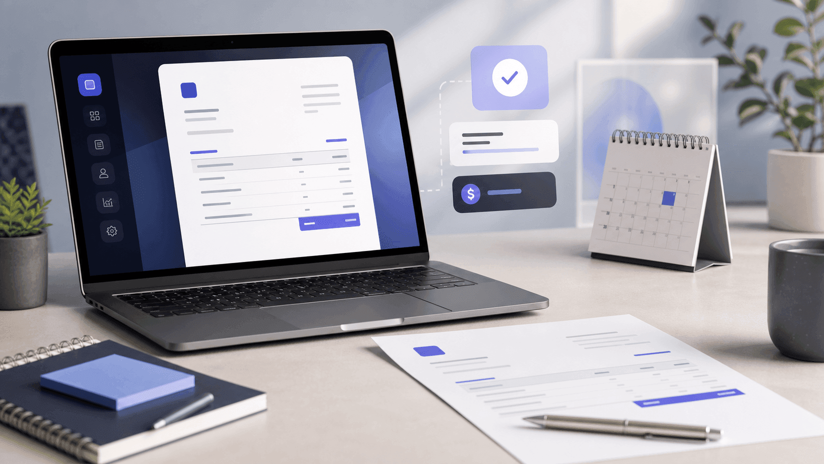 Freelance invoice workspace with payment planning