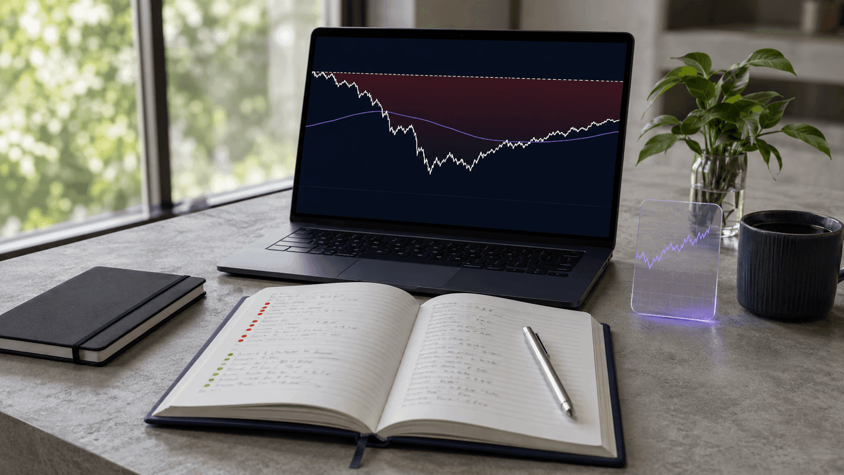 An equity curve dipping below its previous high, with the recovery still ahead of it