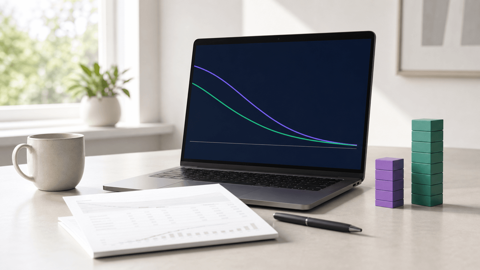 Mortgage statement and calculator showing a refinance comparison
